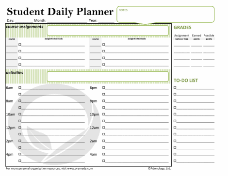 Student Daily Planner